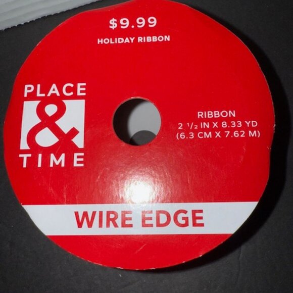 Place & Time-Holiday Santa HoHoHo Wire Edged Pink Satin Ribbon - 2.5"W x 8.33Yds - Picture 2 of 3